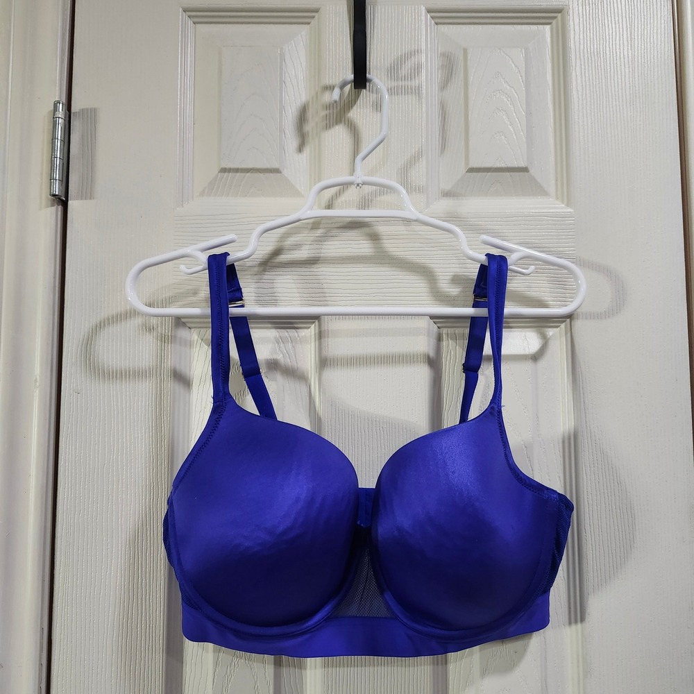 Cacique Boost Balconette Bra Royal Blue Mesh Underwire Padded 38DDD